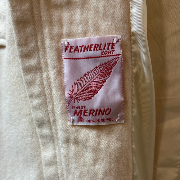 VTG 100% pure merino wool Cream Pea Coat - Picture 2 of 10